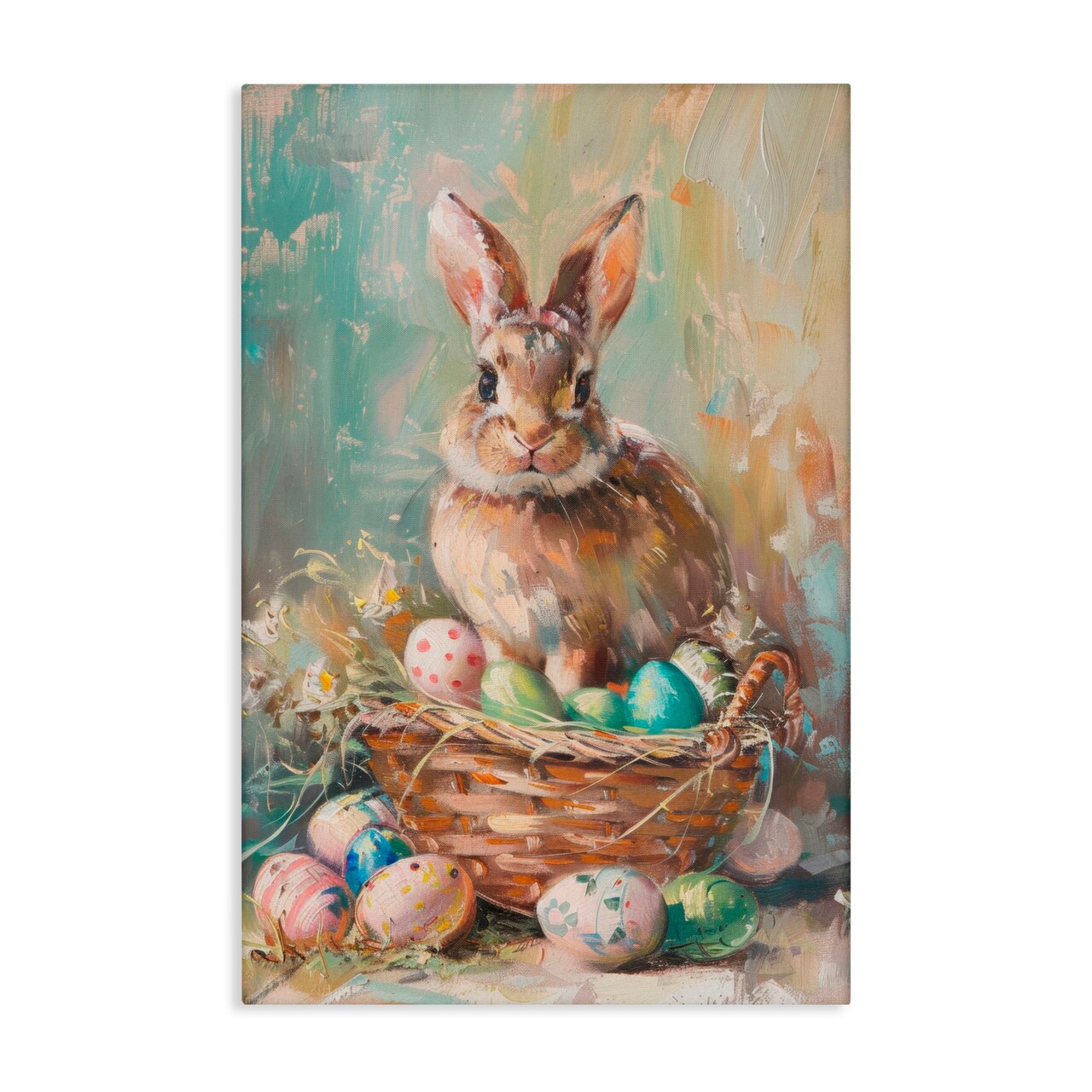 Stupell Industries Spring Easter Bunny Basket Canvas, design by LSR Design Studio